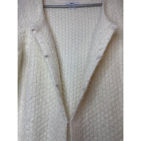 bar lll Cardigan Knit Sweater Women's Small Long Sleeve Acrylic/Nylon Soft Cream - Picture 4 of 5